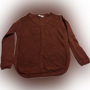 RD Style Chocolate V-Neck Sweater